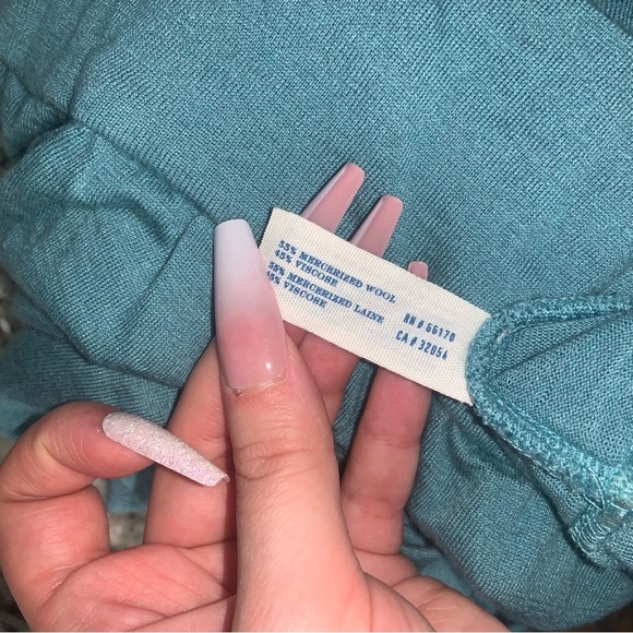 LEIFSDOTTIR Anthropologie medium blue kimono cold shoulder blouse casual boho - Picture 5 of 6